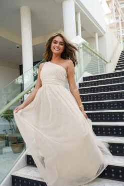 One Shoulder Mesh Maxi Dress -Lace & Beads Shop IMG 2928