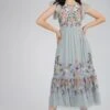 Iris Dusty Blue Embroidered Dress -Lace & Beads Shop IrisMidaxiLB L 99 1 edited