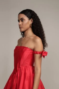 Carly Corset Mini Dress In Red -Lace & Beads Shop JLCarlyMiniinRed 10