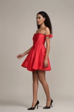 Carly Corset Mini Dress In Red -Lace & Beads Shop JLCarlyMiniinRed 6