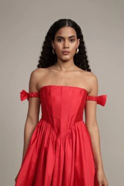 Carly Corset Mini Dress In Red -Lace & Beads Shop JLCarlyMiniinRed 8