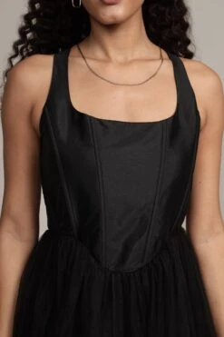 Gaela Mesh Midi Dress In Black -Lace & Beads Shop JL Gaela Midi in Black 11