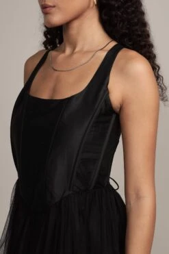 Gaela Mesh Midi Dress In Black -Lace & Beads Shop JL Gaela Midi in Black 12