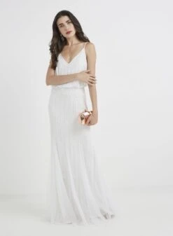 Keeva Wedding Dress In White -Lace & Beads Shop KeevainWhite
