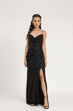 Kimberly Embellished Maxi Dress In Black -Lace & Beads Shop KimberlyEmbellishedMaxiinBlack 3