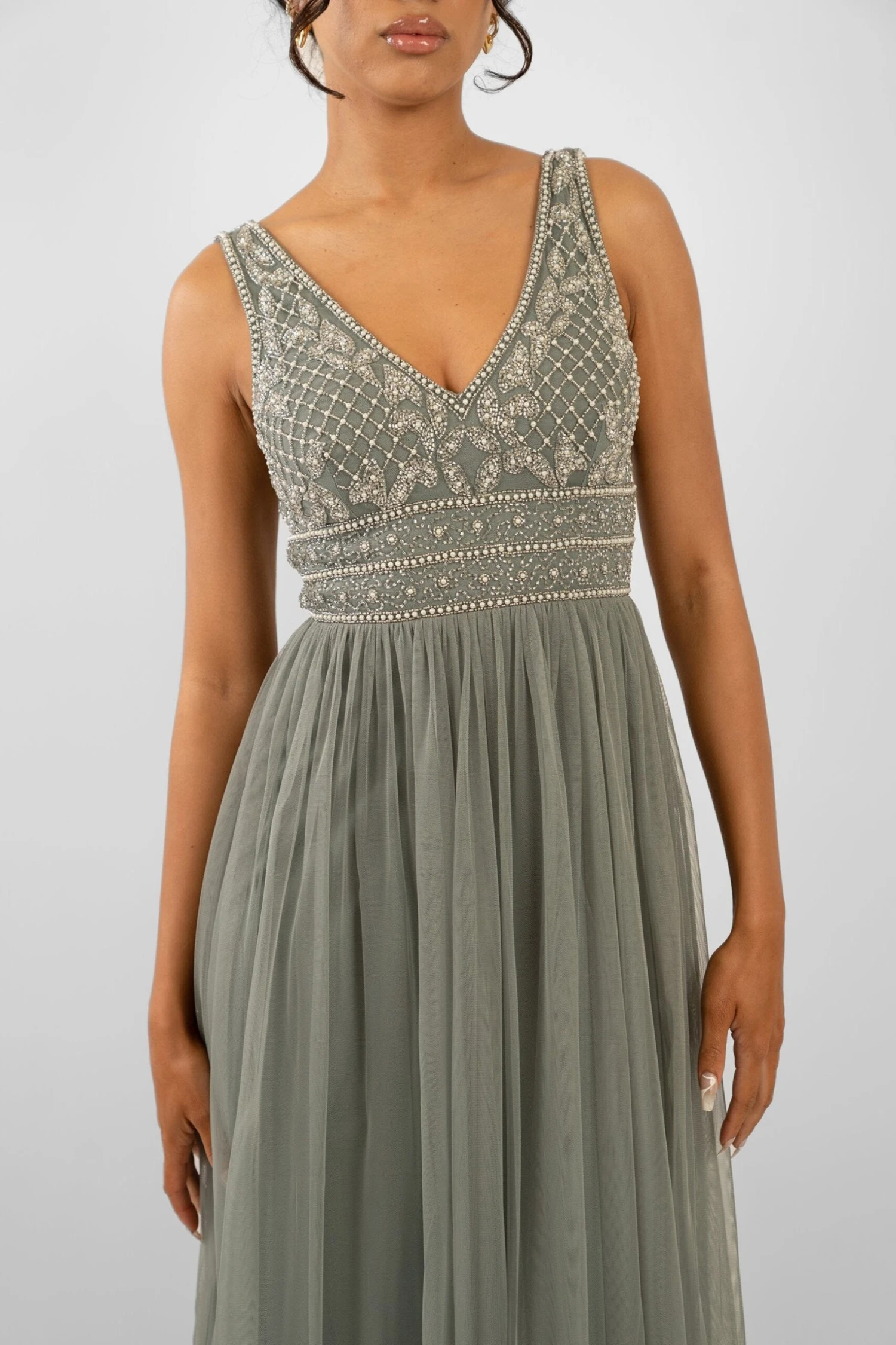 Kreshma Teal Embellished Maxi Dress 4 Kreshma Teal Embellished Maxi Dress - Image 2