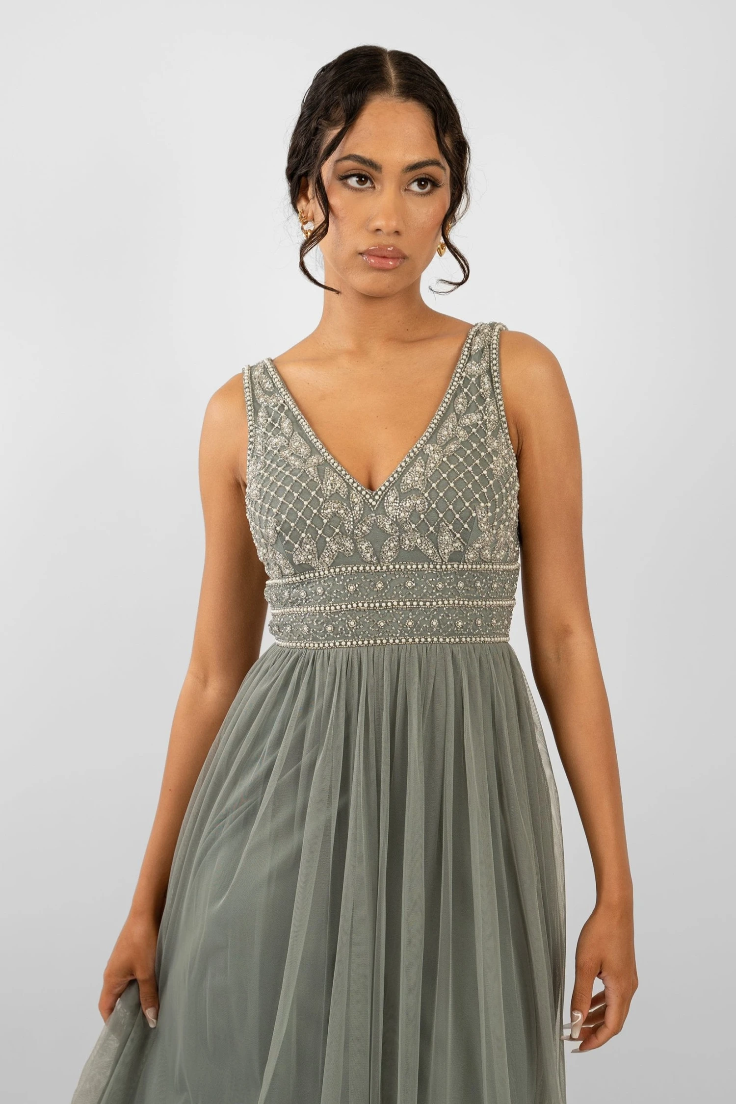 Kreshma Teal Embellished Maxi Dress 7 Kreshma Teal Embellished Maxi Dress - Image 5