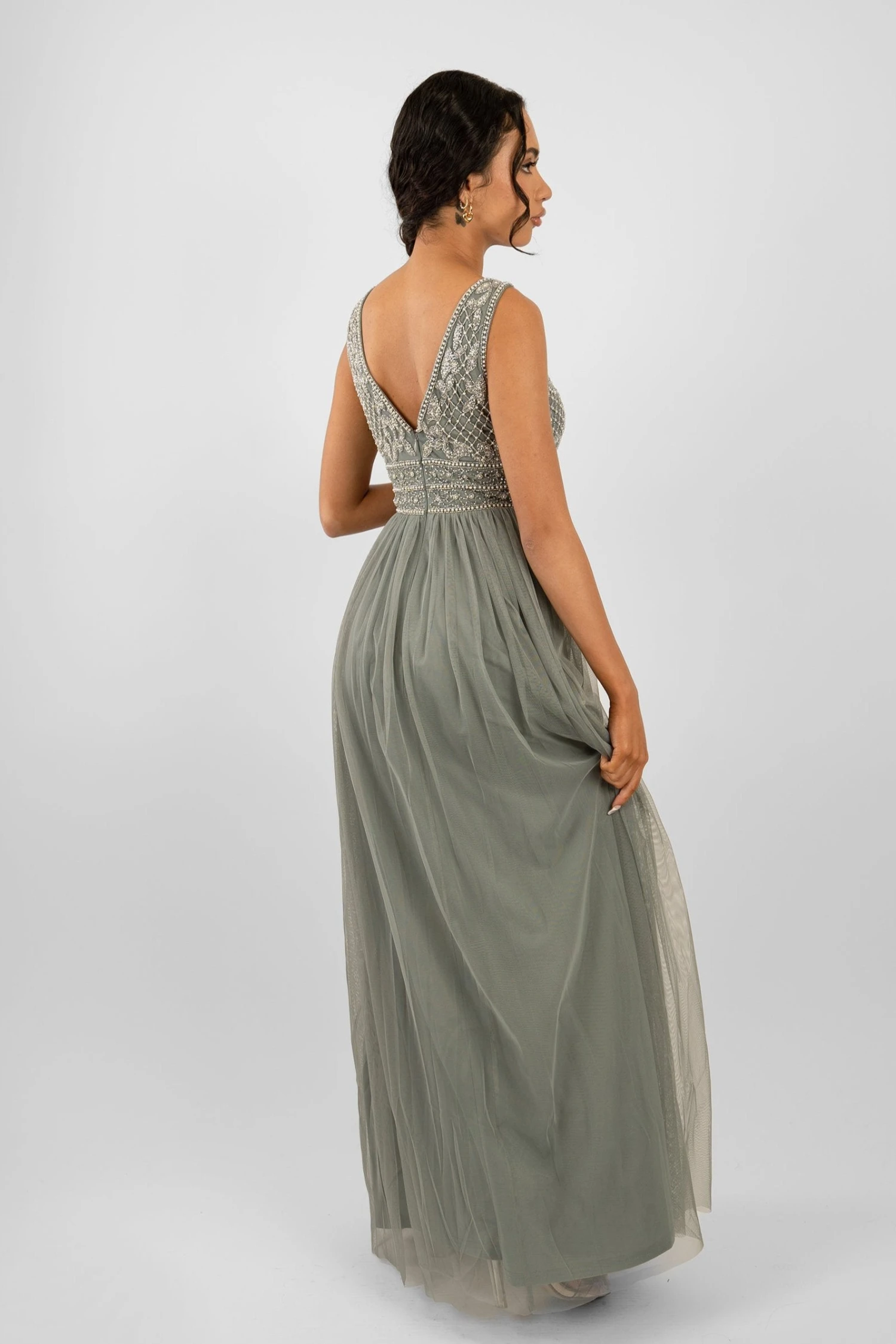 Kreshma Teal Embellished Maxi Dress 5 Kreshma Teal Embellished Maxi Dress - Image 3