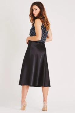 Sophie Black Satin Midi Skirt 10 Sophie Black Satin Midi Skirt -Lace & Beads Shop LACE BEADS 1990