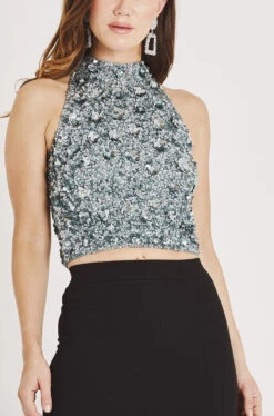 Gui Beaded Top In Teal -Lace & Beads Shop LACE BEADS 2072