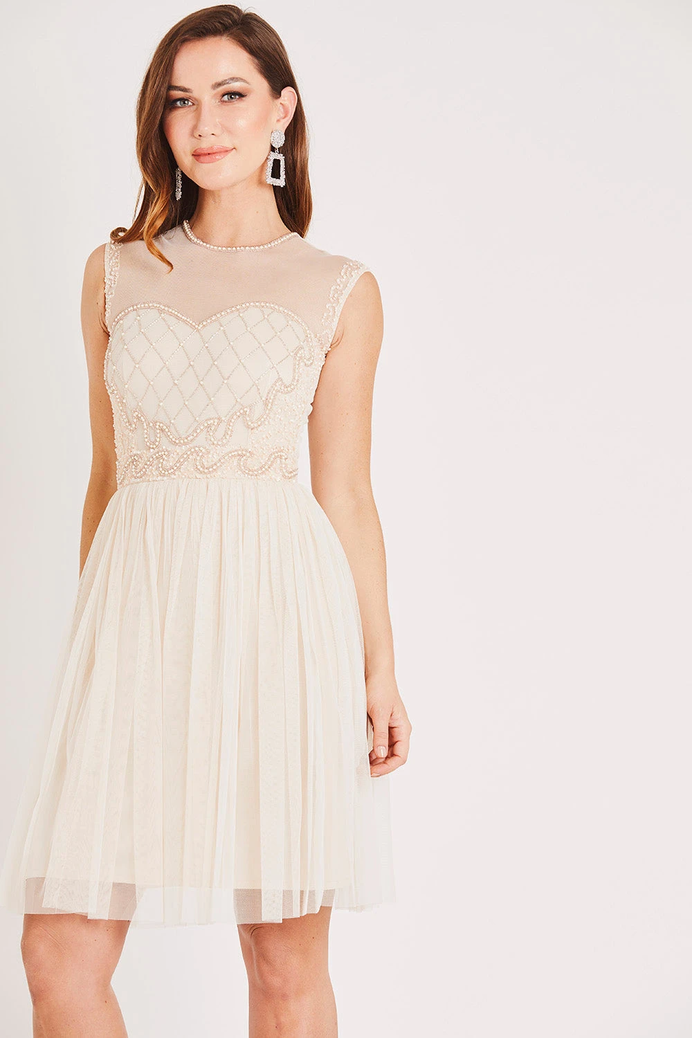 Cecilia Pearl Embellished Skater Dress 5 Cecilia Pearl Embellished Skater Dress - Image 3