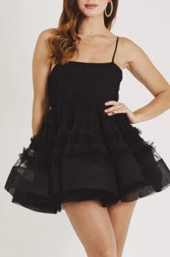Bethan Structured Tulle Mini Dress In Black -Lace & Beads Shop LACE BEADS 992 ca923f5c 9b3c 4dcf ba91 57b6a0f96455