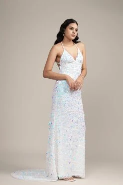 Alchemila Embellished Maxi Dress In Iridescent White -Lace & Beads Shop LB 1111202405 5
