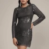 Neva Embellished Mini Dress In Grey 1 Neva Embellished Mini Dress In Grey -Lace & Beads Shop LB 1111202434 2