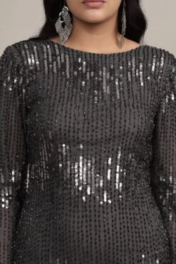 Neva Embellished Mini Dress In Grey 15 Neva Embellished Mini Dress In Grey -Lace & Beads Shop LB 1111202434 8