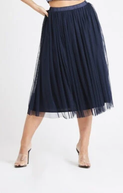 Val Tulle Midi Skirt In Navy -Lace & Beads Shop LNB1003NVY 1
