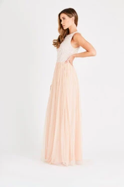 Picasso Bridesmaid Maxi In Blush Nude -Lace & Beads Shop LNB2327NDE 4