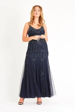 Keeva Navy Bridesmaid Maxi Dress -Lace & Beads Shop LNB3267NVY 2