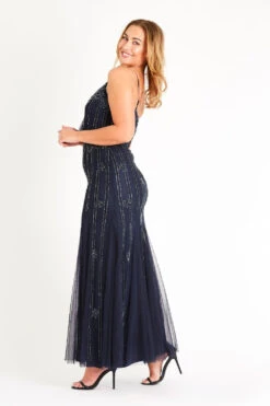 Keeva Navy Bridesmaid Maxi Dress -Lace & Beads Shop LNB3267NVY 5