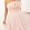 Nanita Tulle Mini Dress In Blush Pink 2 Nanita Tulle Mini Dress In Blush Pink -Lace & Beads Shop L B1458