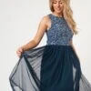 Picasso Navy Blue Bridesmaid Maxi Dress -Lace & Beads Shop LaceandBeads1121