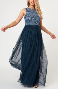 Picasso Navy Blue Bridesmaid Maxi Dress -Lace & Beads Shop LaceandBeads1123
