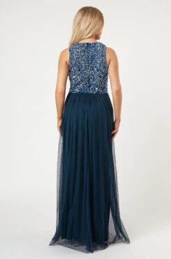 Picasso Navy Blue Bridesmaid Maxi Dress -Lace & Beads Shop LaceandBeads1136