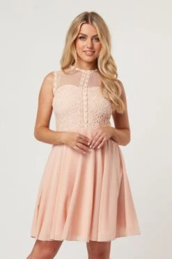 Carlie Blush Tulle And Lace Skater Dress 15 Carlie Blush Tulle And Lace Skater Dress -Lace & Beads Shop LaceandBeads1457