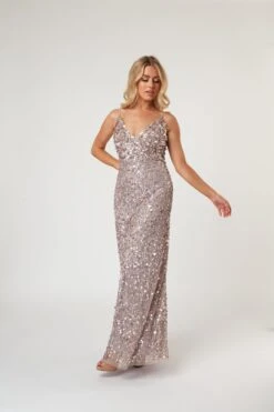 Betty Beaded Champagne Maxi Dress -Lace & Beads Shop LaceandBeads630