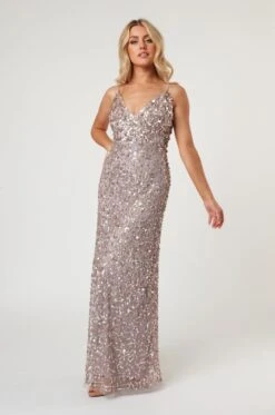 Betty Beaded Champagne Maxi Dress -Lace & Beads Shop LaceandBeads631
