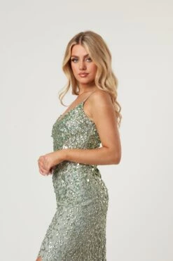 Gloria Sage Green Beaded Maxi Dress -Lace & Beads Shop LaceandBeads774