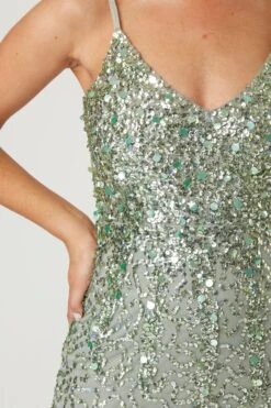 Gloria Sage Green Beaded Maxi Dress -Lace & Beads Shop LaceandBeads781