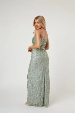 Gloria Sage Green Beaded Maxi Dress -Lace & Beads Shop LaceandBeads805