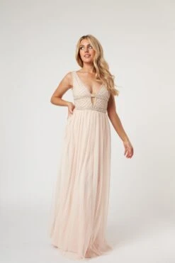 Myla Nude Embellished Maxi Dress -Lace & Beads Shop LaceandBeads891