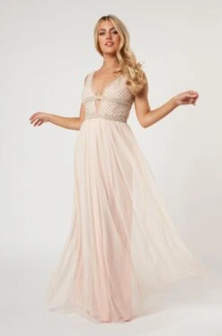 Myla Nude Embellished Maxi Dress -Lace & Beads Shop LaceandBeads896