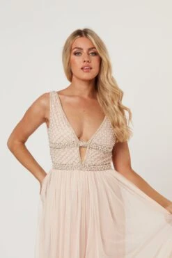 Myla Nude Embellished Maxi Dress -Lace & Beads Shop LaceandBeads930
