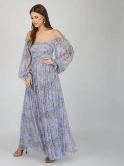 Lana Lilac Printed Tulle Dress 11 Lana Lilac Printed Tulle Dress -Lace & Beads Shop LanaPurplePrint 3