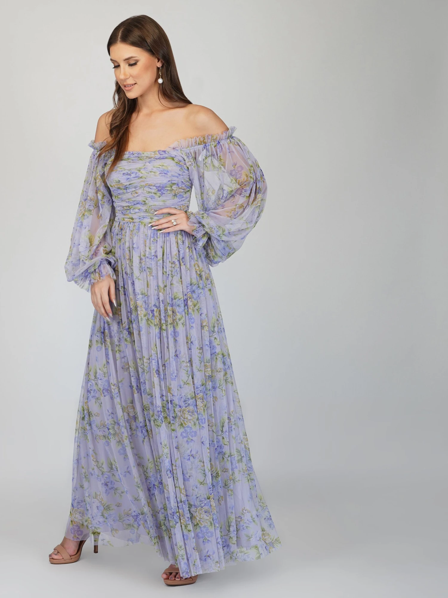 Lana Lilac Printed Tulle Dress 7 Lana Lilac Printed Tulle Dress - Image 5