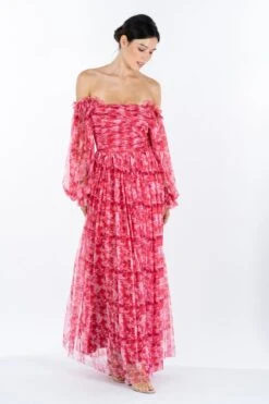 Lana Red Printed Tulle Dress -Lace & Beads Shop LanaRedLaceandbeads2