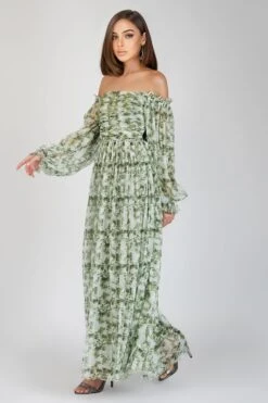 Lana Green Floral Printed Tulle Dress 9 Lana Green Floral Printed Tulle Dress -Lace & Beads Shop Lana 4