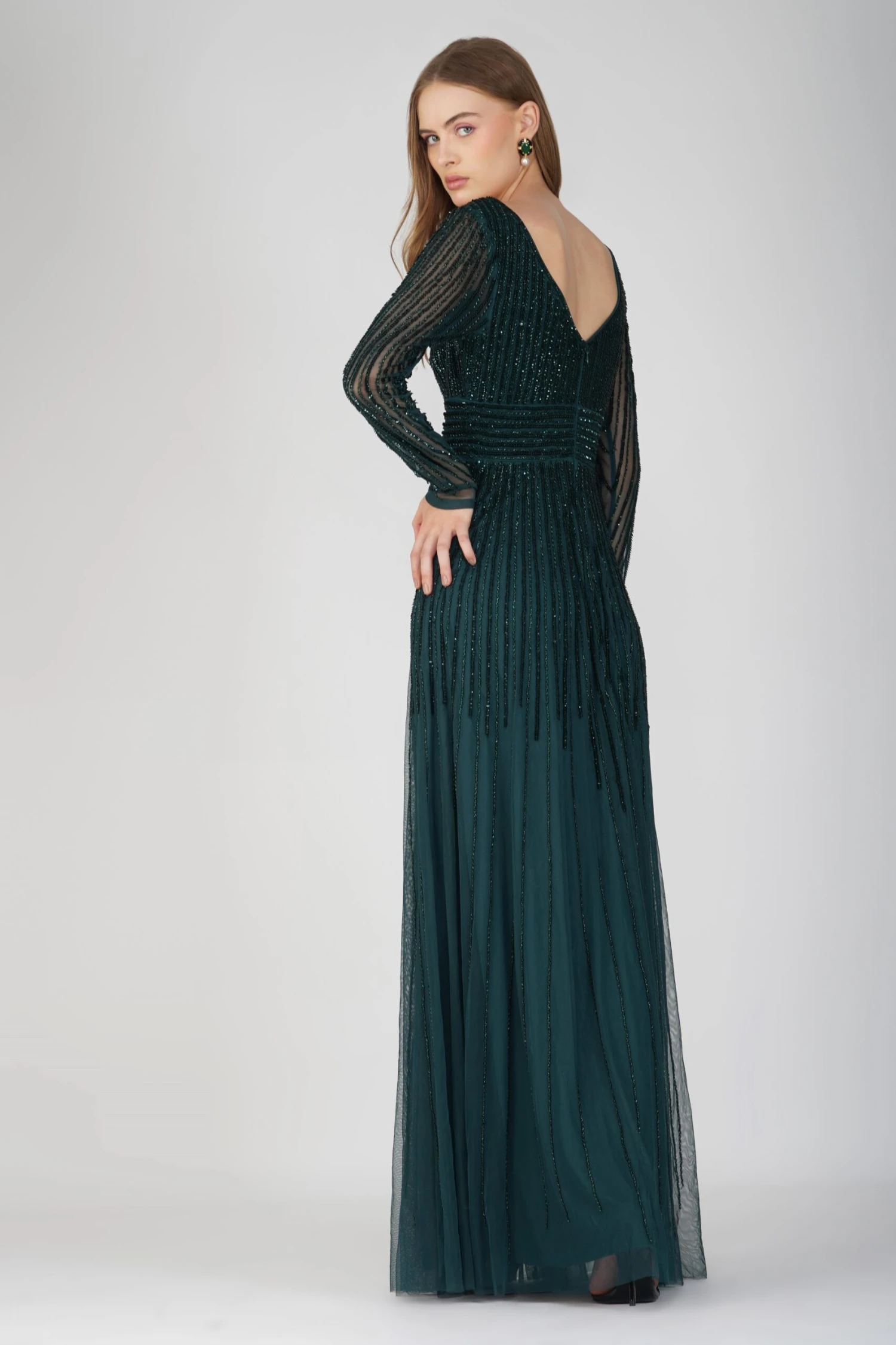 Laura Embellished Maxi Dress In Emerald Green 11 Laura Embellished Maxi Dress In Emerald Green - Image 9