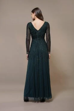 Laura Embellished Maxi Dress In Emerald Green 16 Laura Embellished Maxi Dress In Emerald Green -Lace & Beads Shop Laura Maxi in Emerald Green 3