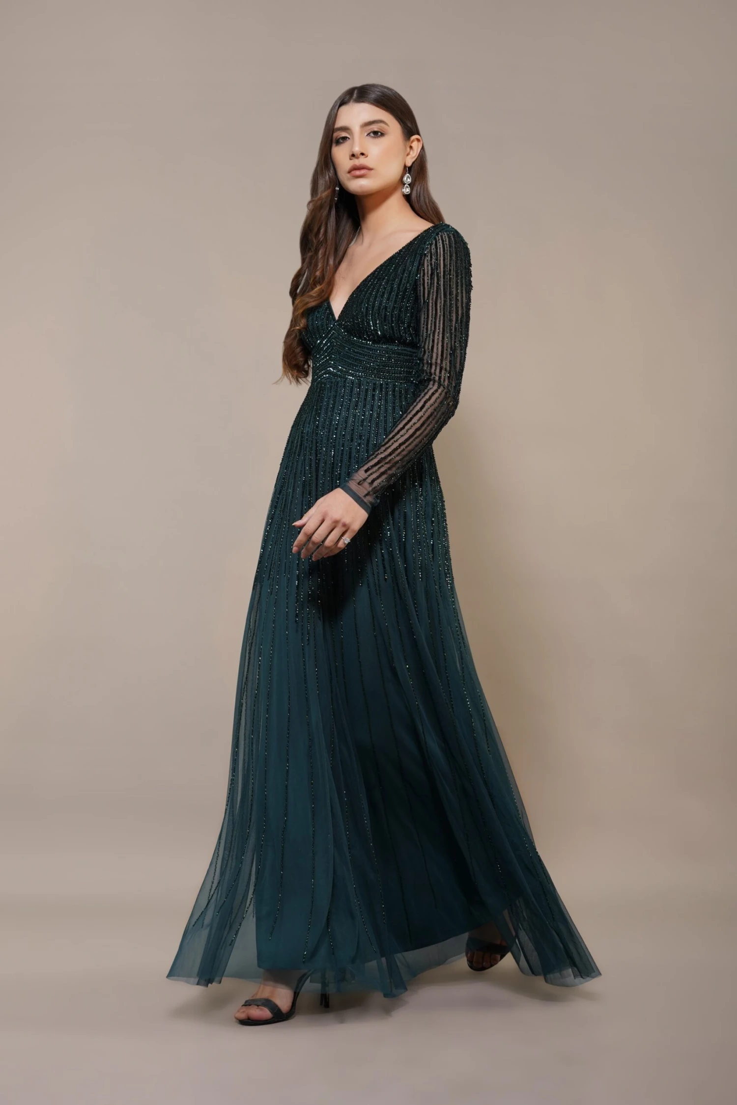 Laura Embellished Maxi Dress In Emerald Green 5 Laura Embellished Maxi Dress In Emerald Green - Image 3