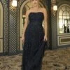 Leona Embellished Maxi Dress In Navy Blue