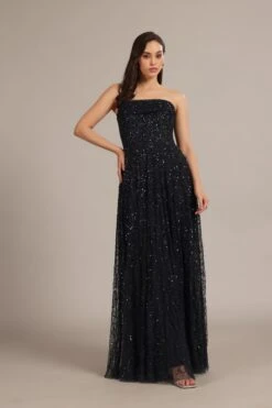 Leona Embellished Maxi Dress In Navy Blue -Lace & Beads Shop Leona Maxi in Navy 6