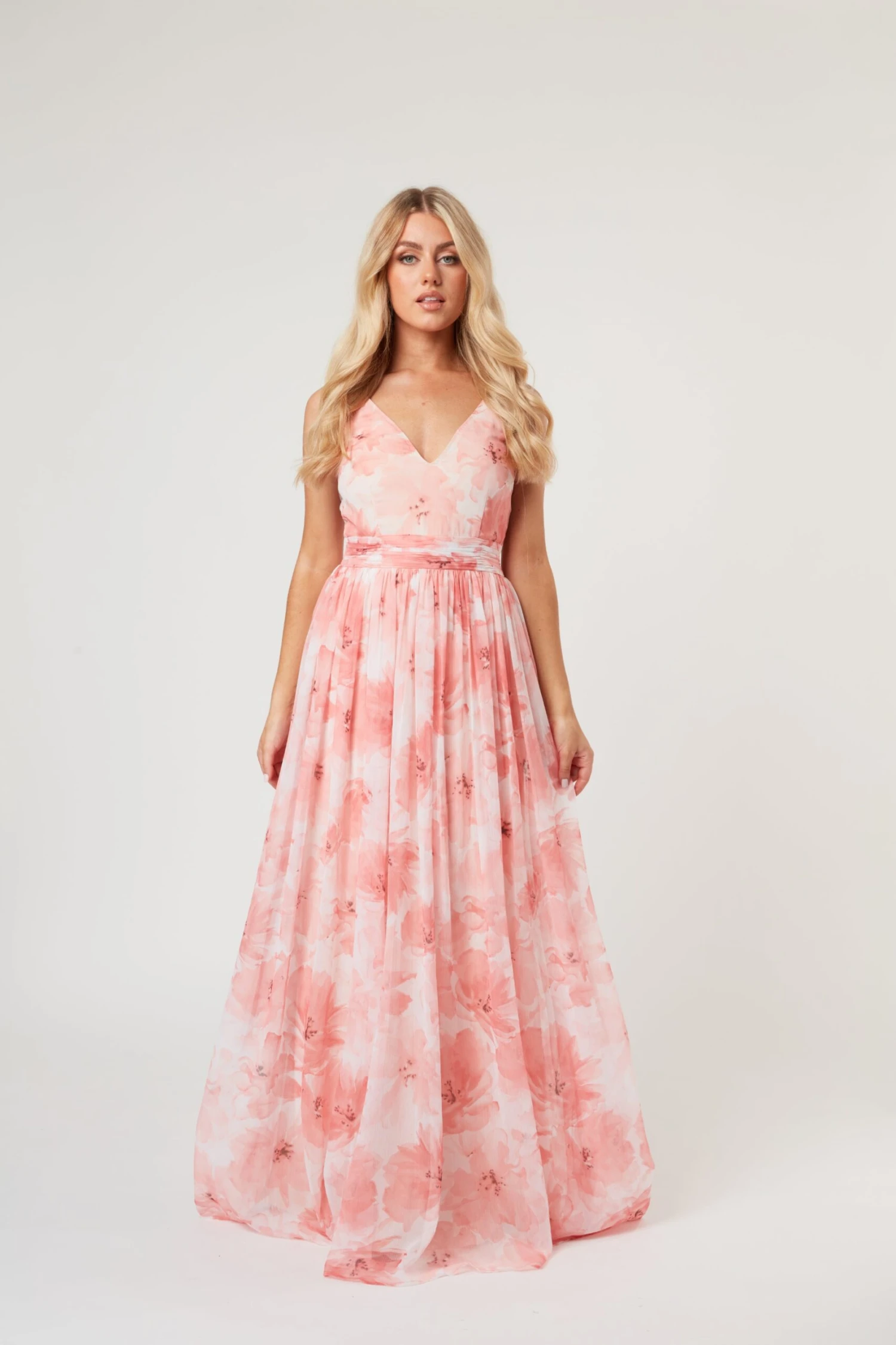 Levi Pink Floral Printed Maxi Dress 6 Levi Pink Floral Printed Maxi Dress - Image 4