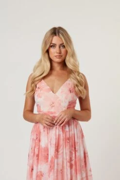 Levi Pink Floral Printed Maxi Dress 15 Levi Pink Floral Printed Maxi Dress -Lace & Beads Shop Levi 32