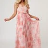 Levi Pink Floral Printed Maxi Dress -Lace & Beads Shop Levi 7
