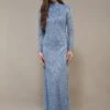 Lotus Embellished Maxi Dress In Light Blue 2 Lotus Embellished Maxi Dress In Light Blue -Lace & Beads Shop LotusMaxiDressLightBlue 4