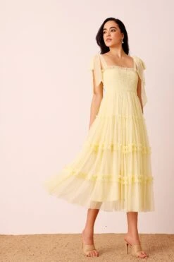 Louise Midi Dress In Buttercup -Lace & Beads Shop LouiseMidiinButtercup 5